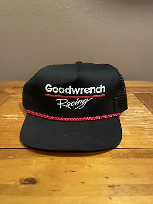 Vintage Goodwrench Racing Snapback Trucker Hat Braided Rope USA Black Splinter • $19