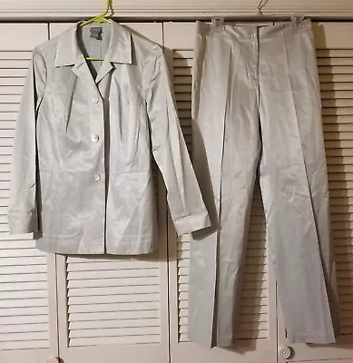 ALL ITEMS $15! Sigrid Olsen 2-Piece Jacket Pants Suit Mint Green Shimmer M / 6 • $15