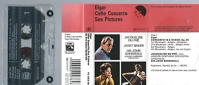 AUDIO CASSETTE-JACQUELINE DU PRE-Elgar:Cello Concerto BARBIROLLI-EMI TC-ASD 6559 • £2.99