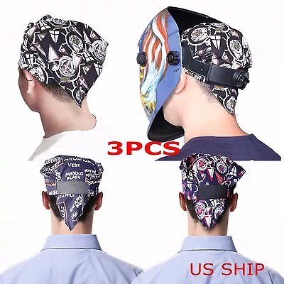 $9.98 • Buy 3X Welding Welders Fusion Hat Caps Cap Bandana 100% Cotton Great For Helmet
