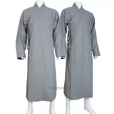 Shaolin Buddhist Monk Winter Robe Meditation Suit Long Gown Woolen High Quality  • $130