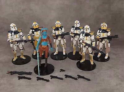 Star Wars 3.75 Order 66 327th Star Corps Clone Commander Bly Aayla Secura Lot • $99.66