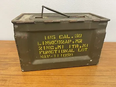 Vintage US Military Ammunition Box Ammo Cal 50 Linked APM2 -  Used - VG / • $20