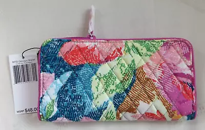 VERA BRADLEY Georgia Accordion Zip Around Organizer Wallet - Superbloom - NWT • $34.95