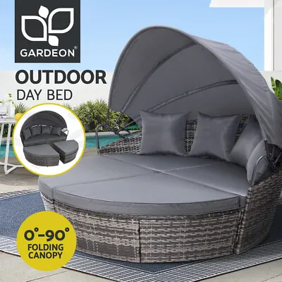 $646.39 • Buy Gardeon Outdoor Sun Lounge Setting Patio Furniture Sofa Wicker Garden Rattan Bed