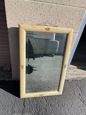 Antique Wall Hanging Mirror Picture Frame Wood Vintage 28x17 • $89