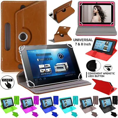 7 & 8 Inch All Amazon Fire Tablets 360 Rotate Leather Case Cover Stand UK Seller • £5.84