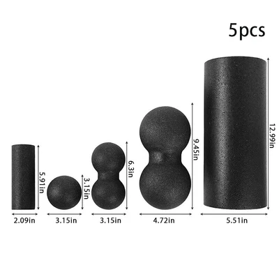 $31 • Buy Yoga Massage Roller & Fitness Ball Foam Roller Set For Back Pain Muscle Rele; F3