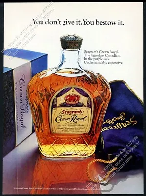 1970 Seagram's Crown Royal Whiskey Bottle Bag Box Photo Vintage Print Ad • $9.99