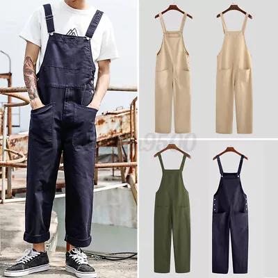 INCERUN Mens Dungarees Cargo Overalls Combat Pants Jumpsuits Long Trousers Pants • $33.93