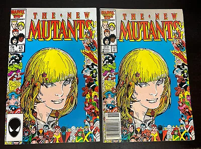 NEW MUTANTS #45 -- Marvel 25th Border 1986 -- Direct + Newsstand VARIANT • $11.99