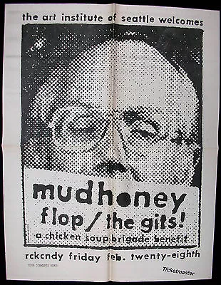 MUDHONEY Rckcndy 1992 ORG Concert POSTER Chicken Soup Brigade BENEFIT Gits Flop • $150