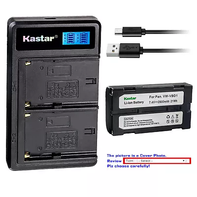 Kastar Battery LCD Dual Charger For Panasonic CGR-B814 NV-DE3 PV-D1000 VW-VBD1E • $9.99