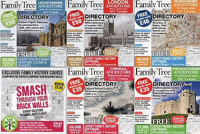 6 FAMILY TREE MAGAZINE GENEALOGY CDs (SET 4) • £10