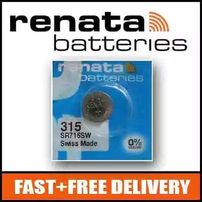 1 X Renata 315 Battery 1.55v SR716SW - Official Renata Watch Batteries • £2.98