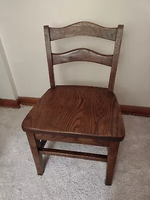 Antique Oak Childrens Kindergarten First Grade Elementary School Chair • $115