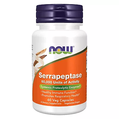 NOW FOODS Serrapeptase - 60 Veg Capsules • $14.82