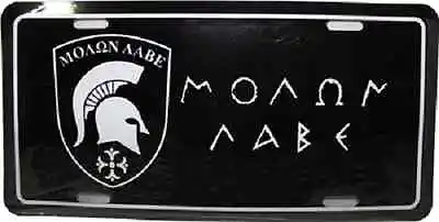 Molon Labe Black White Lettering Outline 6 X12  Aluminum License Plate Car Tag • $9.88