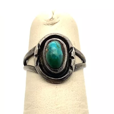 VTG Estate Navajo Sterling Silver & Turquoise Size 5 Ring! 72  • $29.99