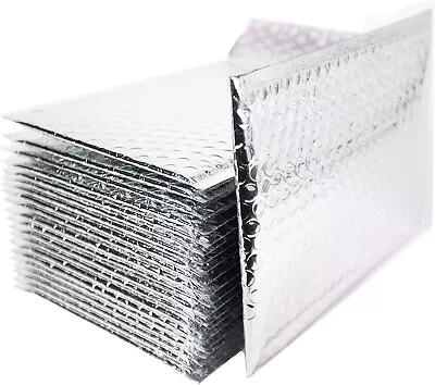 Metallic #0 6x10 Silver Poly Bubble Mailers Envelopes Shipping Mailing Bags 6x9 • $9.70