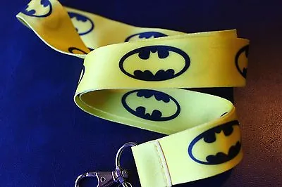 DC Comics  BATMAN Classic Yellow Bk Lanyard Neck Strap Keychain ID Badge Holder  • $4.32