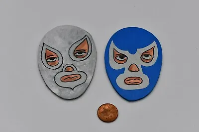$15.19 • Buy Luchador Mexican Wrestling Mask Handmade Ornaments, El Santo Y Blue Demon