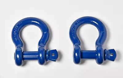 2x 1  Blue D Ring Bow Shackle Screw Pin Clevis Rigging Towing WLL 8.5Ton 18500lb • $41.19