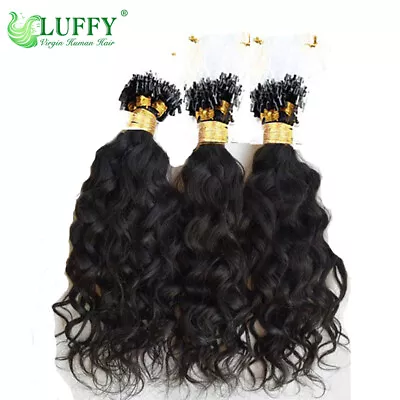 Loose Deep Wave Micro Ring Loop Hair Extensions 100 Strand Brazilian Remy Hair • $294.68