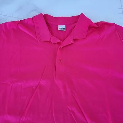 Vintage HEAD Polo Shirt Size L Tennis Pink Classic 90's Athletic Fit Stretch • $20.23