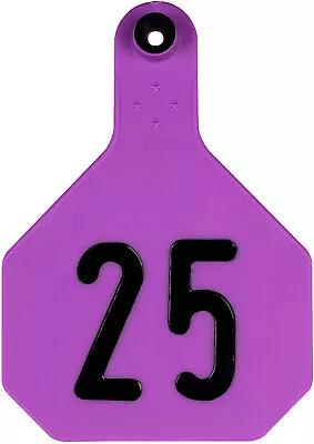 Y-Tex Large 4 Star Cattle Ear Tags Purple Numbered 51-75 • $46.94