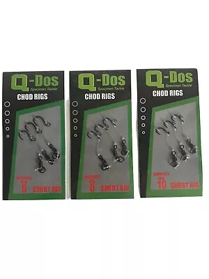 9X Short Carp Fishing Barbless Chod Rigs • £5.99