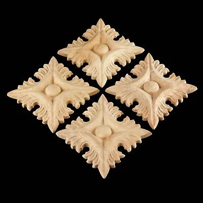 $2.14 • Buy European Style Wood Carved Onlay Applique Door Working Frame Flower Decal Decor