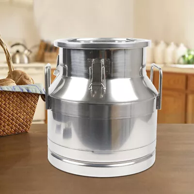 12L Stainless Steel Milk Can Wine Pail Bucket Oil Milk Tote Jug With Seal Lid • $74.11