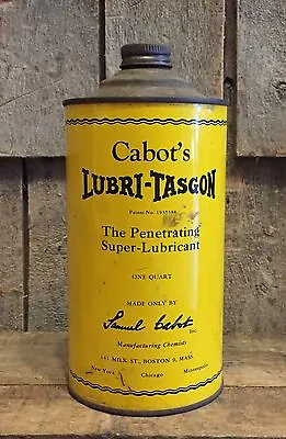 Vintage CABOT'S LUBRI-TASGON 1 Quart Metal Can Cone Top • $75