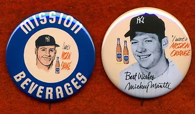 1958 STYLE Mickey Mantle Mission Orange Soda  (2) Ad RP *PINs* Yankees  • $9.64