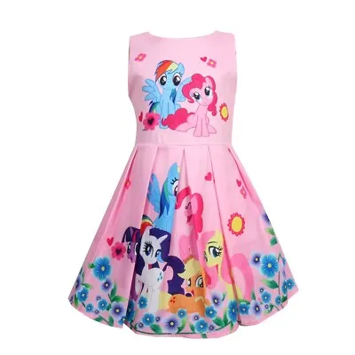 Fancy Girl Skater Dress Kids My Little Pony Casual Party Birthday Dresses ZG • $15.99