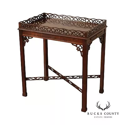 Chinese Chippendale Style Carved Mahogany Tea Table • $1095