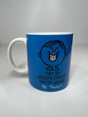 Mr Men Little Miss Mr Perfect Coffee Mug Cup Ceramic Blue Collectable 2021 • £10.51