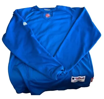 ✨ MLB Chicago Cubs Baseball Majestic Blue Pullover Jersey - Mens Medium • $24
