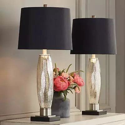 Landro Modern Table Lamps 27 1/2  Tall Set Of 2 Mercury Glass For Bedroom House • $99.95