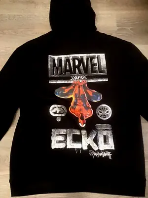 Ecko Unltd. X Marvel Spider-Man (Back Design) Black Hoodie L DISCOUNTS IN DESC. • $65