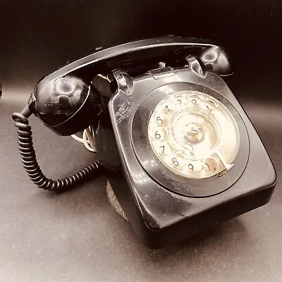 GPO Phone Classic Yeoman Bell Ring Rotary Dial TELE 706 FWR / 74 Black BT Plug • £45.10