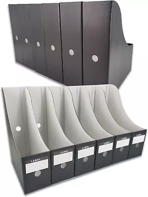 Magazine File Holder 12 Pack BLACK Folder Desk Organizer Document Box Storage • $25.91