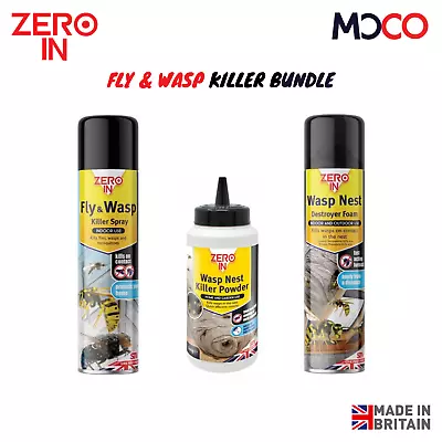 Zero In Fly Wasp Mosquitoes Killer Nest Control Foam Aerosol Indoor Outdoor Use • £7.29