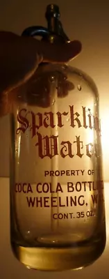 RARE COCA COLA SPARKLING WATER WHEELING W.VA. Seltzer Bottle Siphon Syphon Glass • $399.99