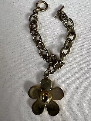 Marc By Marc Jacobs Gold Color Chain Bracelet Vintage Rusted Daisy As Is Charm • $50