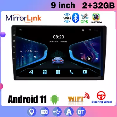 Car MP5 Stereo Player Android 11 9 Inch WIFI Bluetooth HD 2G+32GB GPS Navigation • $56.04