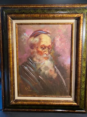 W. Dawson Signed Oil Painting On Canvas Jewish Rabbi 20x24 Certificate Number  • $170
