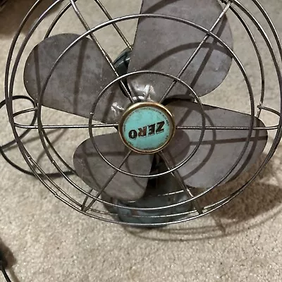 Vintage McGraw ZERO Desk Wall Mount Fan Art Deco Metal MODEL 1250R. USED -WORKS • $30