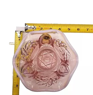 Authentic Handmade Pink Westmoreland Glass Candy Dish Or Bowl W/white Trim Edge • $24.99